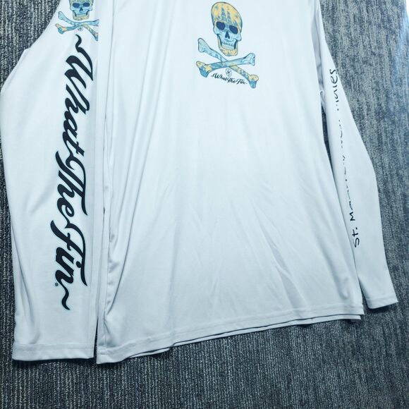 What The Fin Performance Long Sleeve Skull Graphic Fishing Shirt, Size: XL - Picture 5 of 13